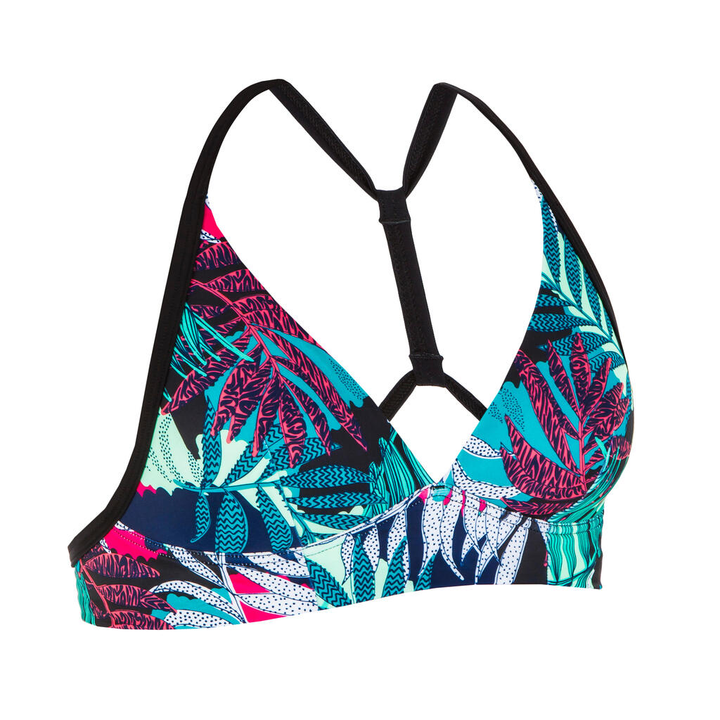 Women's surfing swimsuit bikini top with adjustable back BEA LOVINA BLEUE