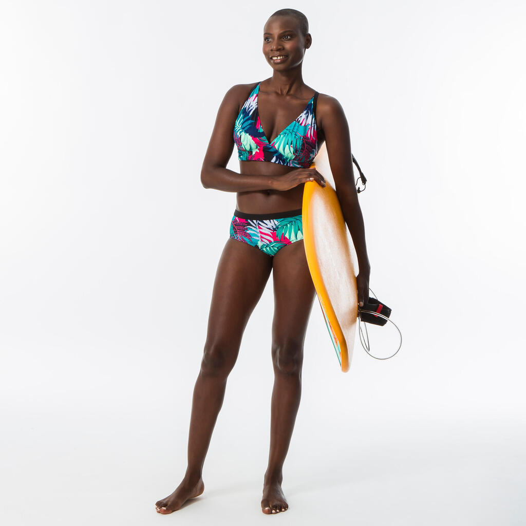 Women's surfing swimsuit bikini top with adjustable back BEA LOVINA BLEUE