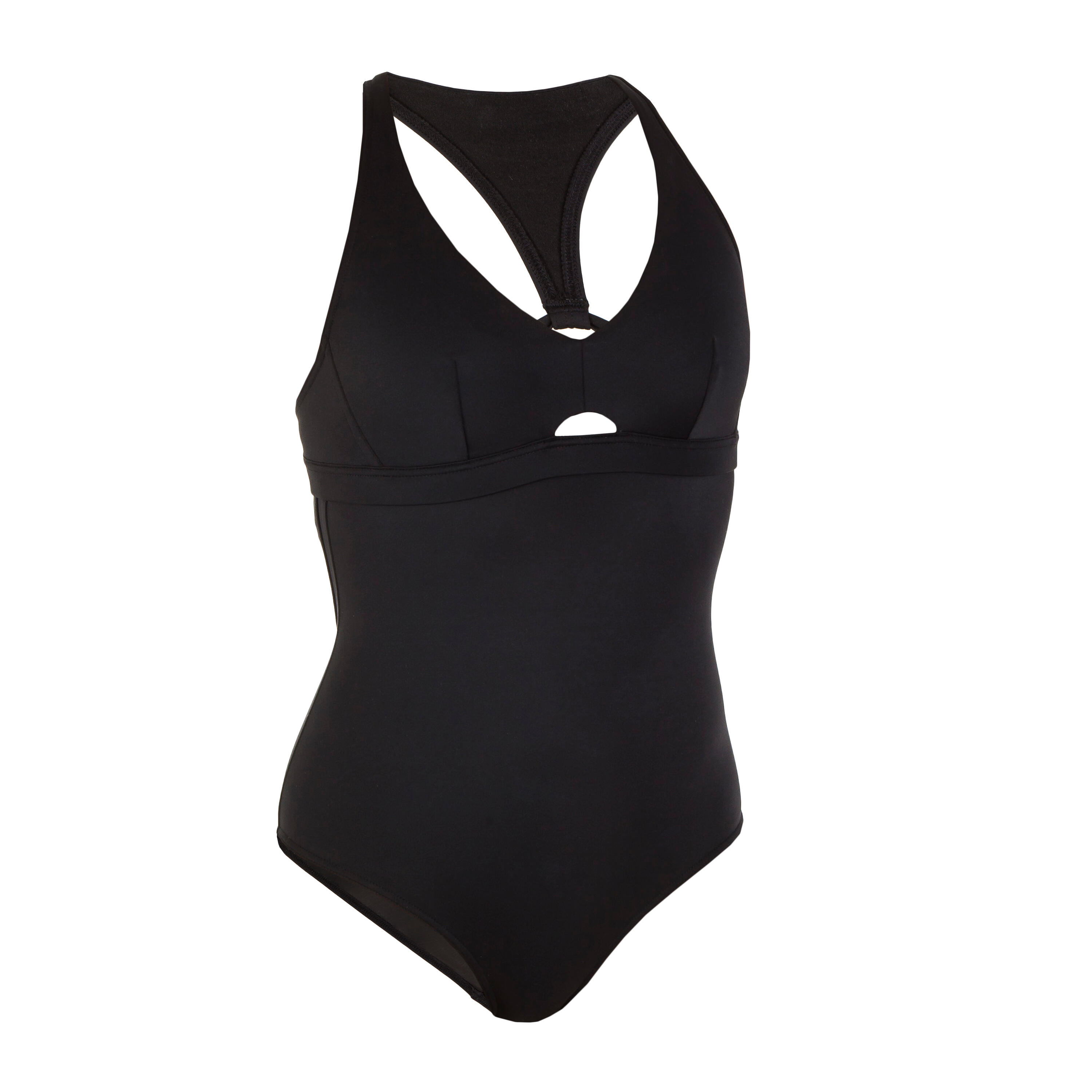 Women's 1-Piece Surfing Swimsuit - Agatha Black - OLAIAN