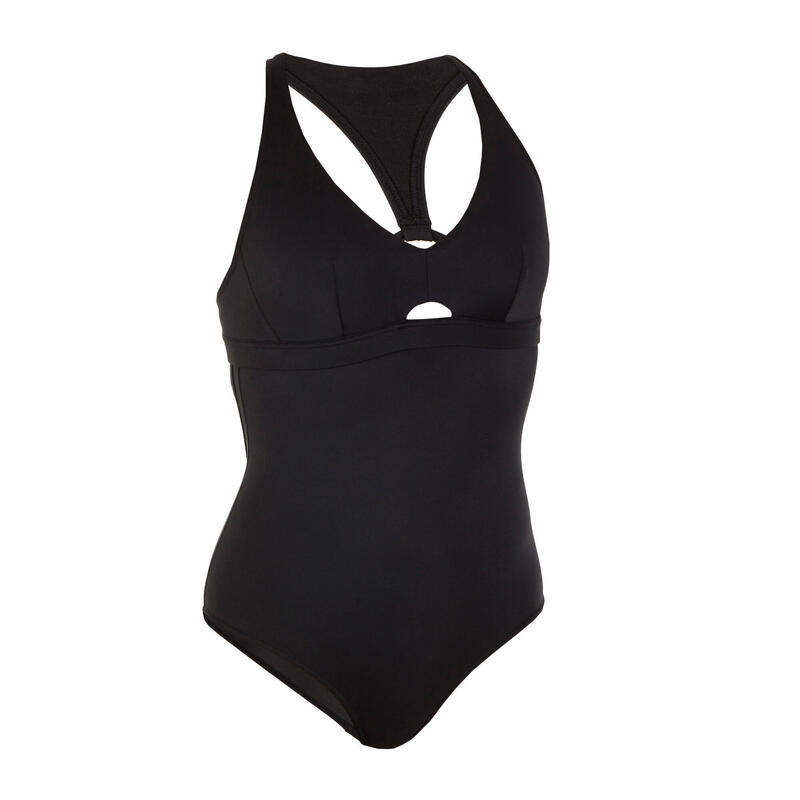 Maillot de bain de surf 1 pièce AGATHA NOIR avec double réglage dos