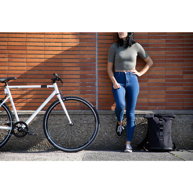 Bicicleta Fixie Single Speed Elops 500 blanco