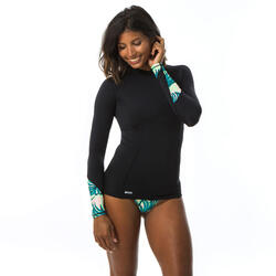 Peluquero Respetuoso caridad Camiseta protección solar manga larga Mujer negro | Decathlon
