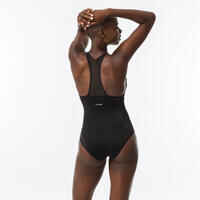 1-PIECE SURF SWIMSUIT WOMEN BACK X ISA BLACK