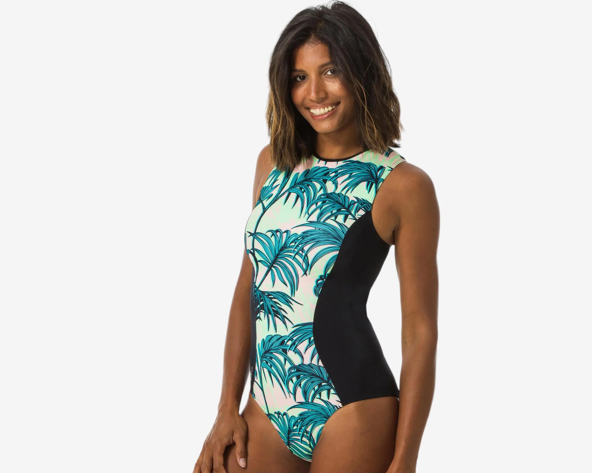 maillot de bain une piece avec decollete mesh isa olaian decathlon