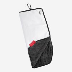 TWEEZIJDIGE GOLFHANDDOEK WIT/ZWART