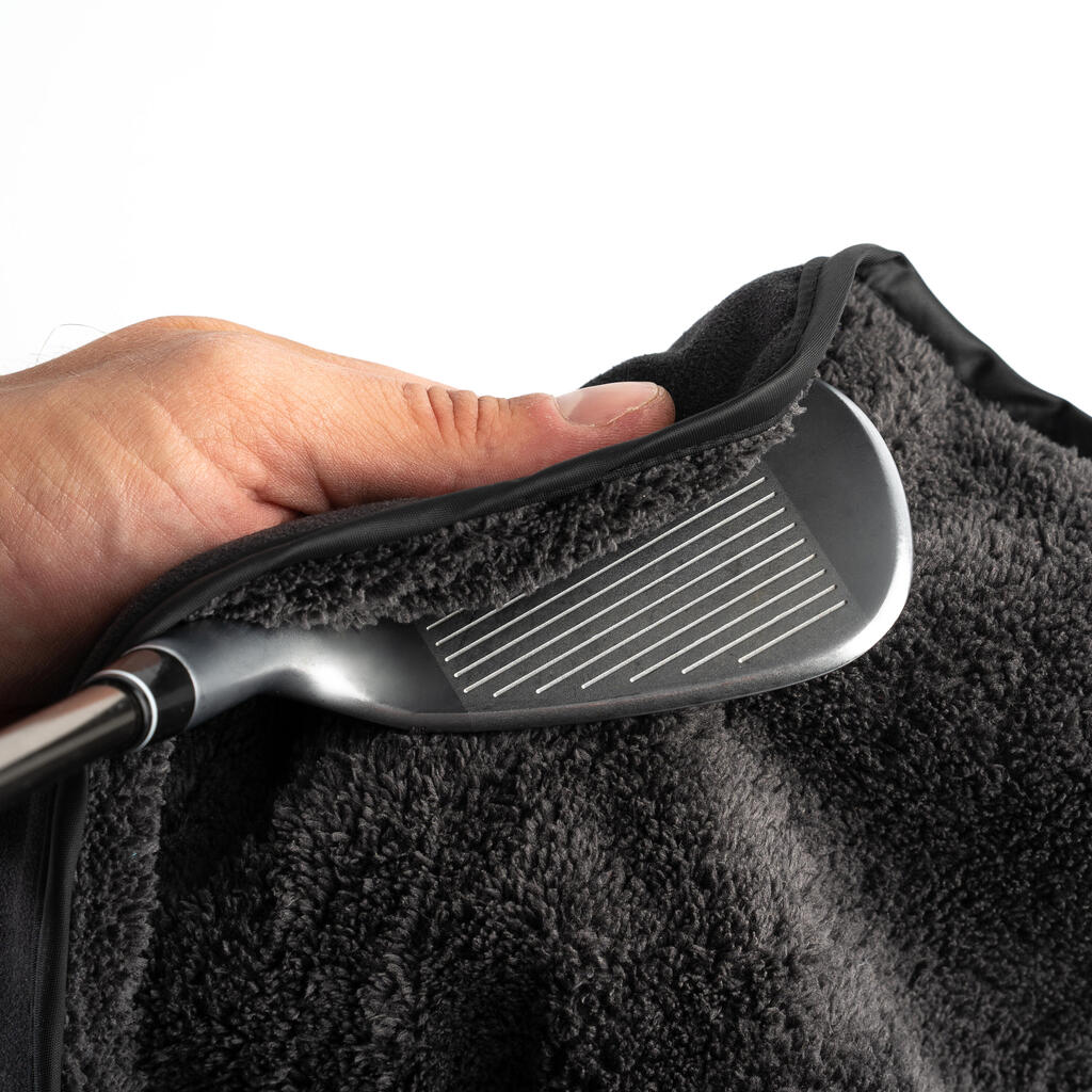 Obojstranný golfový uterák čierny