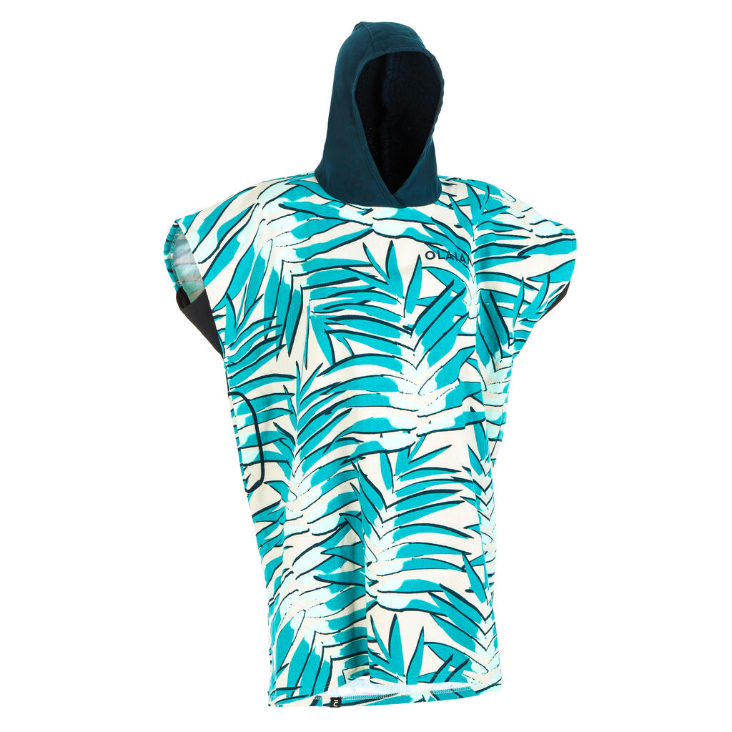 KIDS' SURF PONCHO 550 (135 to 160 cm) Leaf