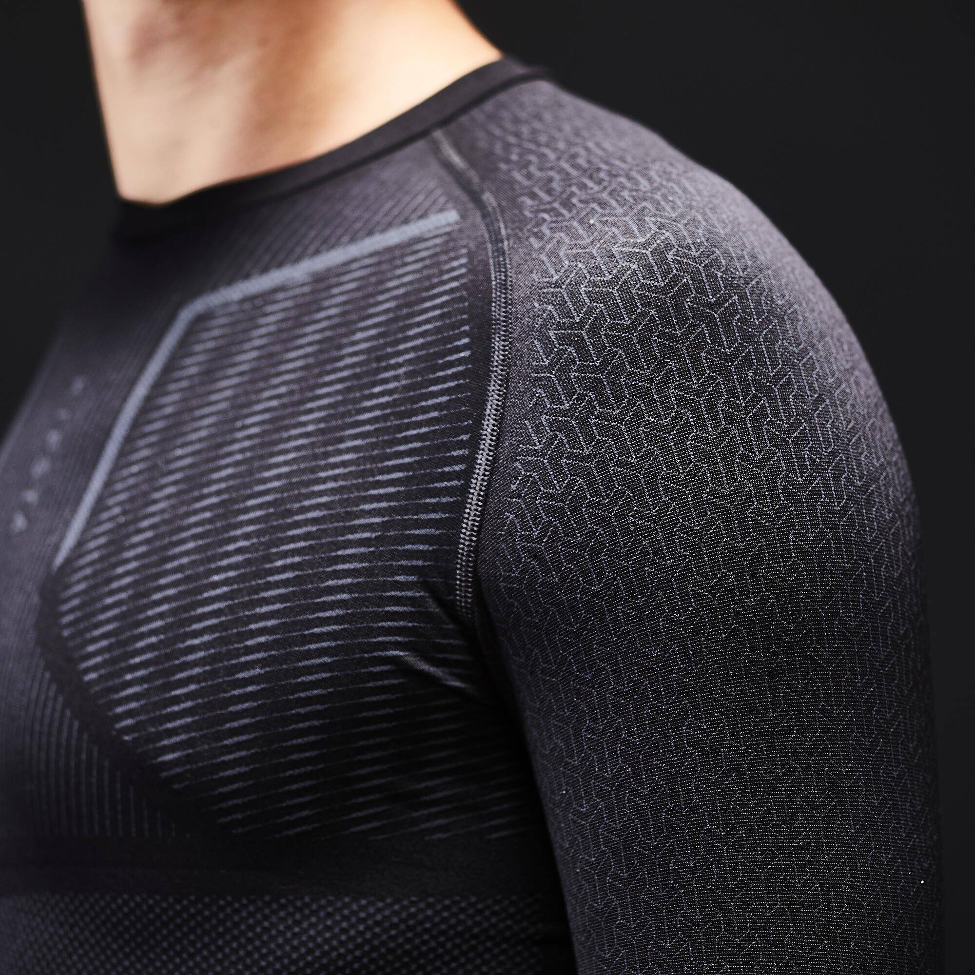 Adult Football Long-Sleeve Compression Base Layer Tight Keepdry 500 Black -  5