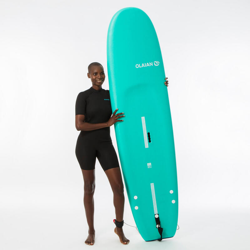SHORTY de surf femme 500 WAKU zip dos manches courtes - Decathlon