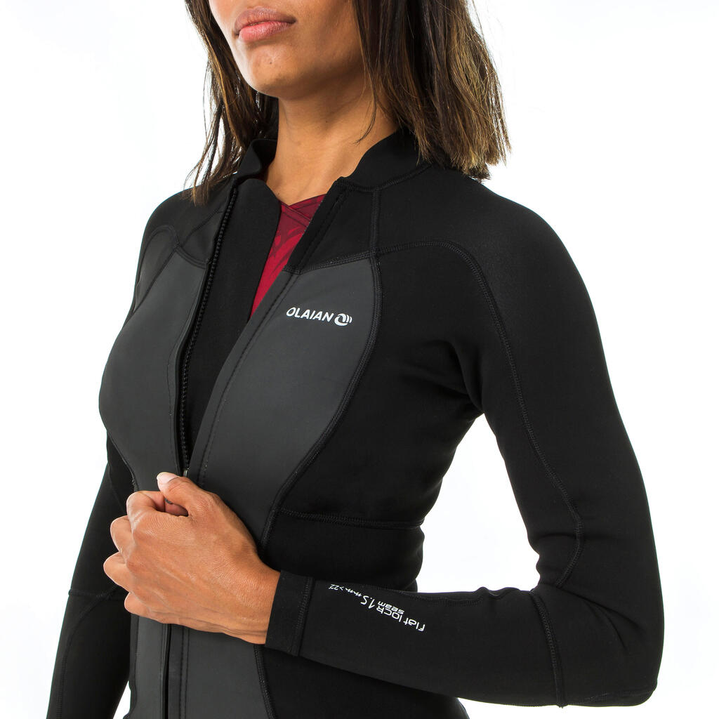 Women’s advanced neoprene longjane wetsuit 1.5 mm extra-soft with no zip