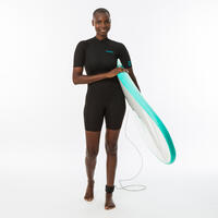 100 1.5 mm Neoprene Surf Shorty Wetsuit Black - Women's