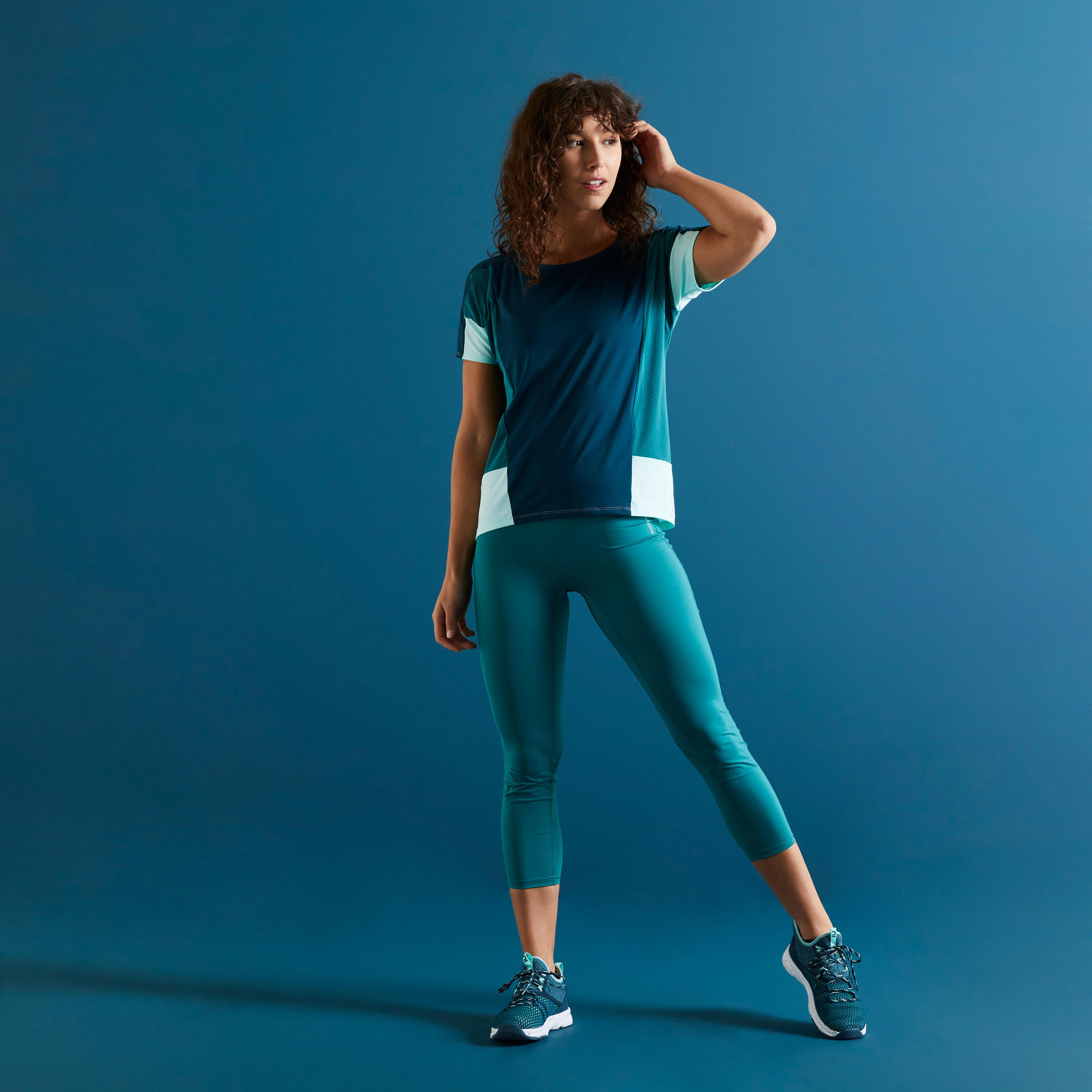 Fitness High-Waisted Shaping Cropped Leggings - Green 2/5