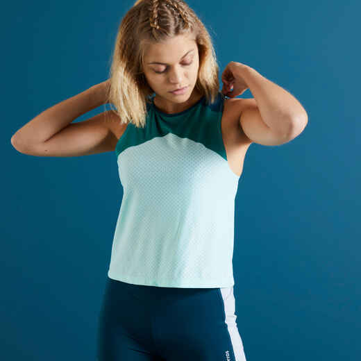
      Cropped Fitness Tank Top - Colour Block
  