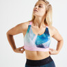 Women's Cardio Fitness Sports Bra 900 - Pink Print