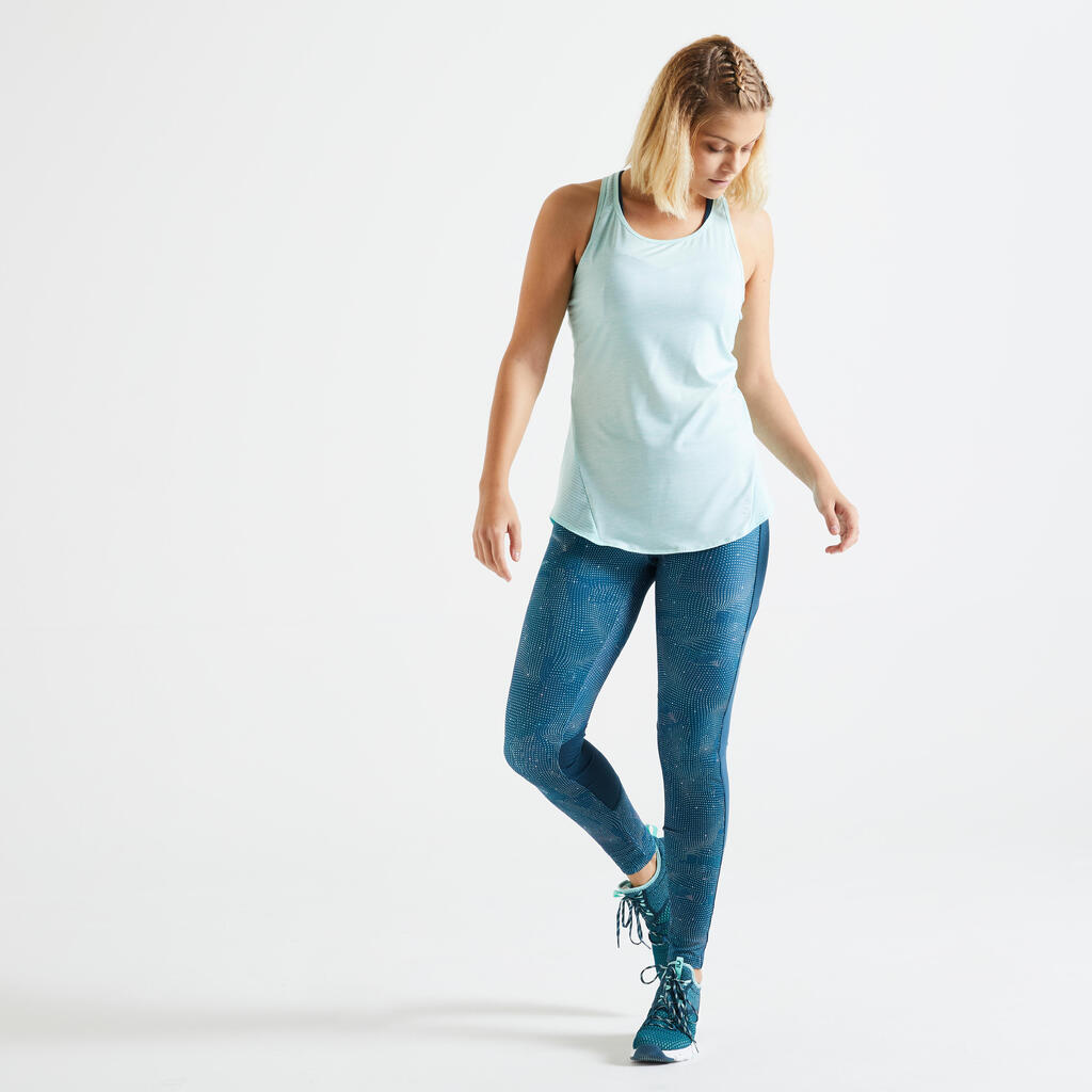 Leggings Fitness mit Smartphonetasche grau/rosa