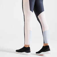 Fitness Leggings with Phone Pocket - Grey/Pink