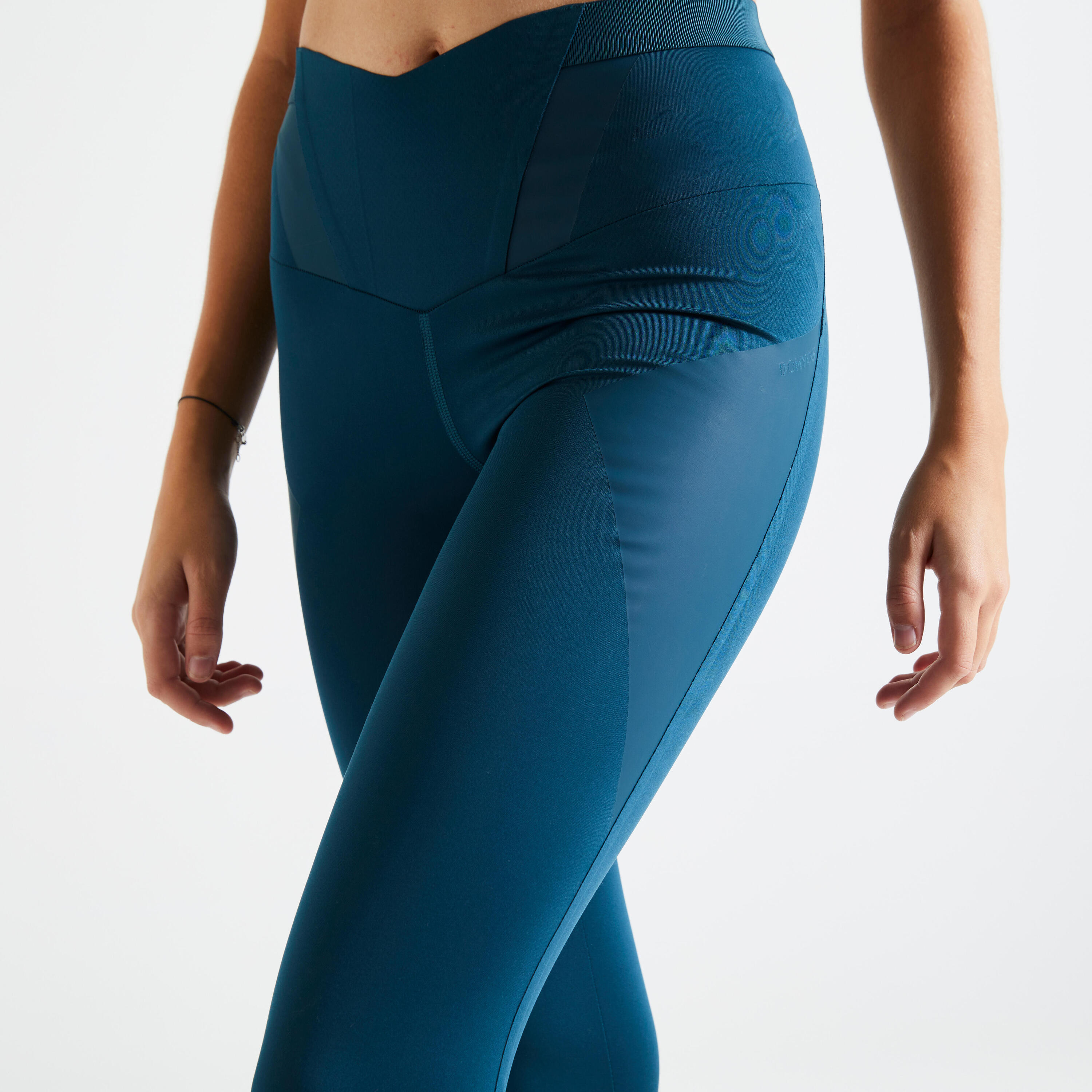 Dámské fitness legíny 920 zeštíhlující s vysokým pasem modré 4/5