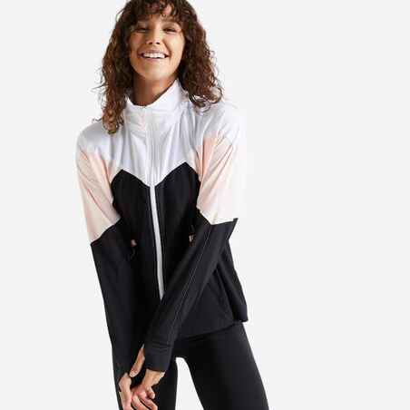 Chaqueta de fitness impermeable para Mujer Domyos 500 negro