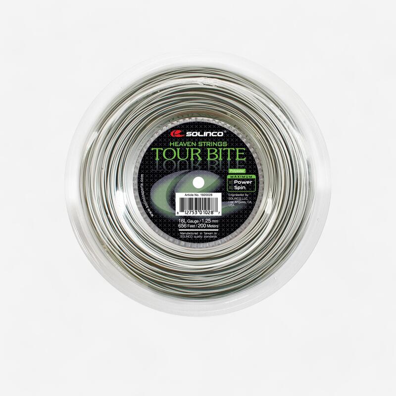 BOBINE DE CORDAGE TENNIS MONOFILAMENT SOLINCO TOURBITE GRIS 1,25mm 200 M