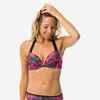 Women's push-up swimsuit top with fixed padded cups ELENA PRESANA - PINK