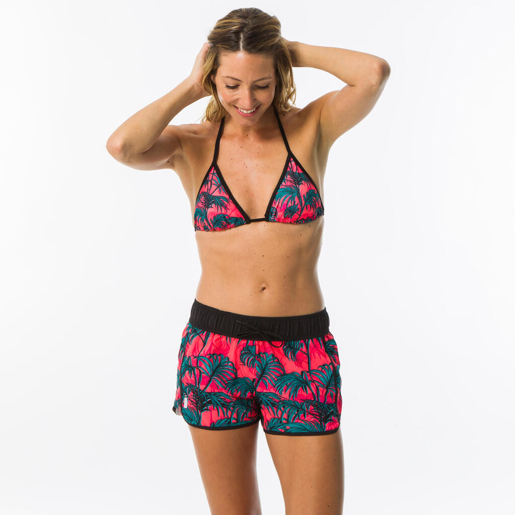 Boardshorts Surfen TINI GRAPHITI elastischer Bund und Zugkordel