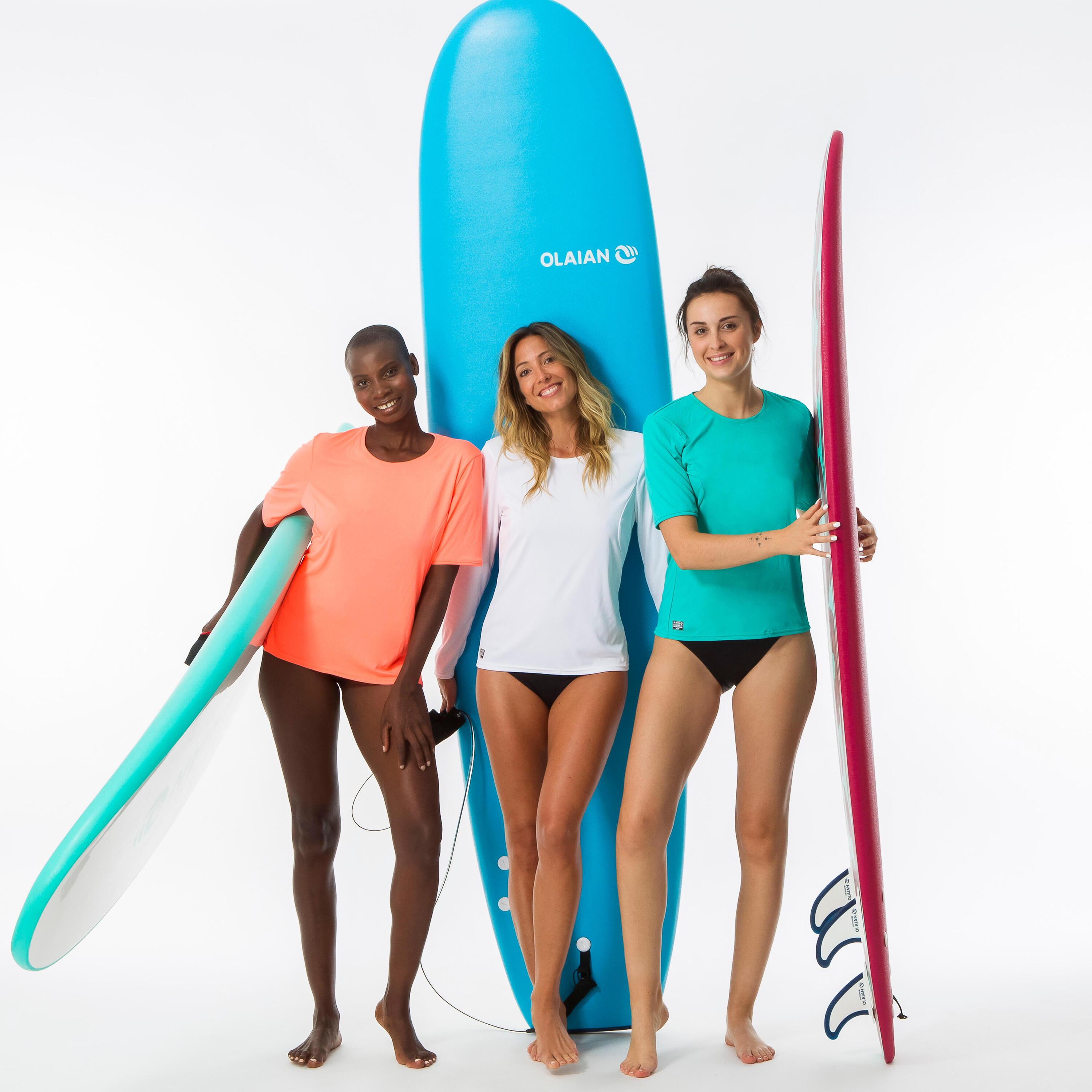 WATER T-SHIRT anti-UV surf women's Long sleeve white 5/5