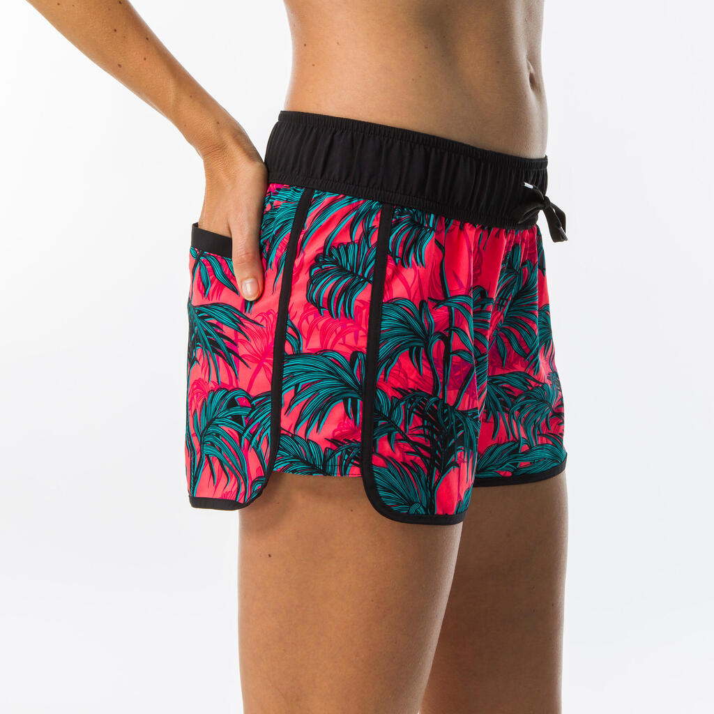 Boardshorts Surfen TINI GRAPHITI elastischer Bund und Zugkordel
