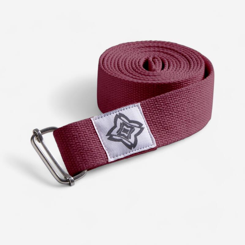 Sangle de yoga 2,5 mètres, bordeaux