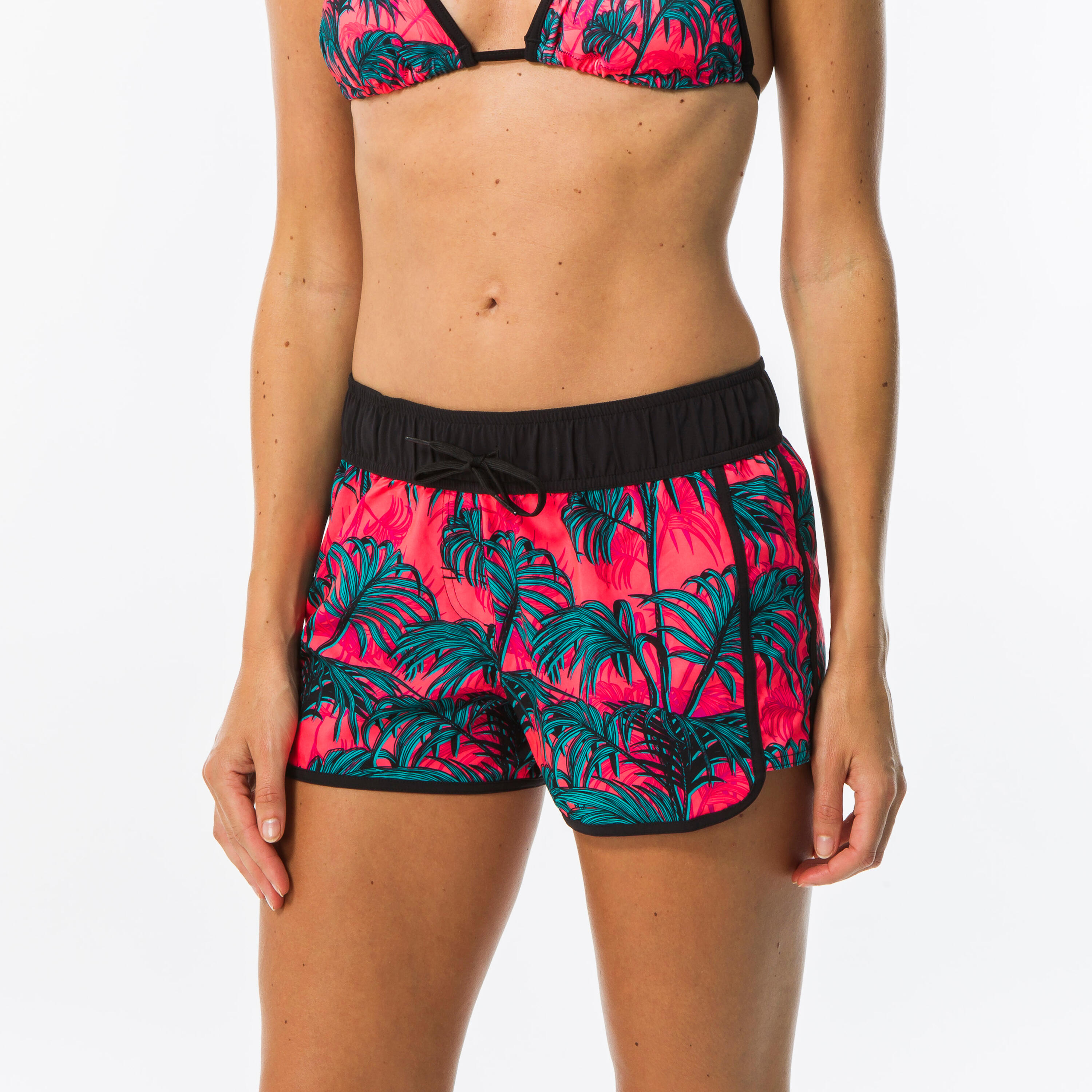 Dames boardshort met elastische tailleband en aantrekkoordje Tini Street |  OLAIAN | Decathlon.nl