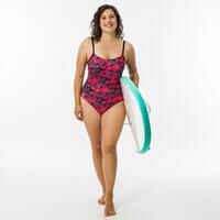 Women's ONE-PIECE swimsuit adjustable X/U-shaped back CLOE PRESANA - PINK