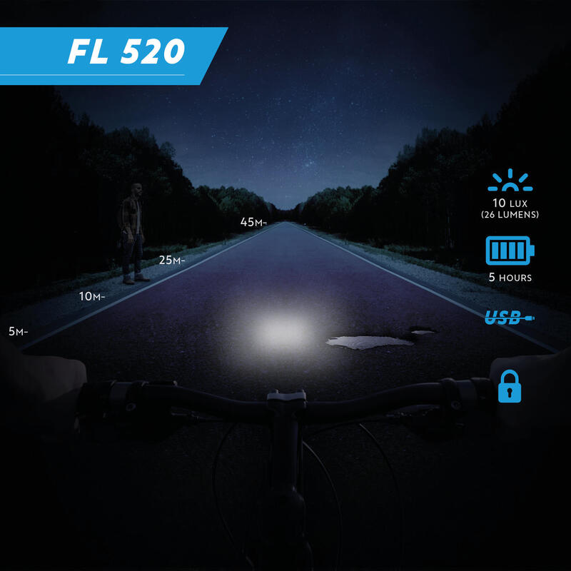 Luce anteriore led FL 520 LOCK USB