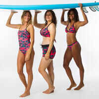 Badeanzug Surfen Damen Trägerform verstellbar Cloe Presana rosa/grün