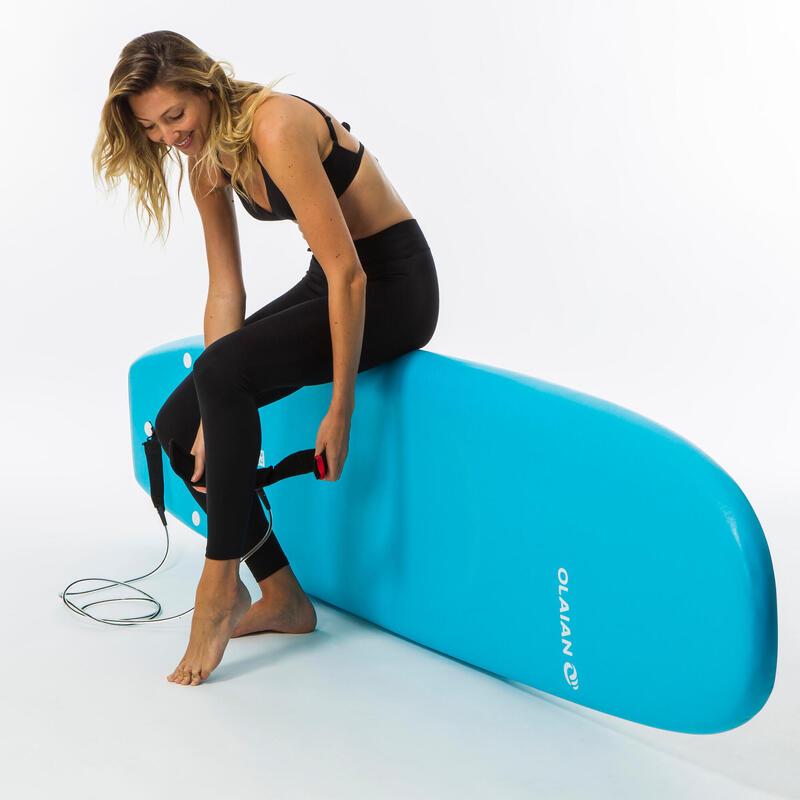 WOMEN'S ANTI-UV SURFING LEGGINGS 900 with NEOPRENE cutouts - BLACK OLAIAN