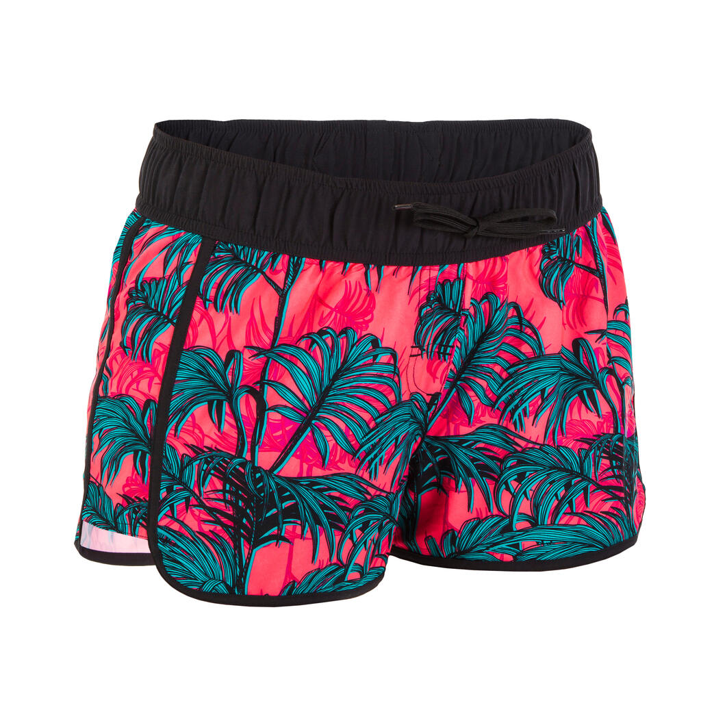 Boardshorts Surfen TINI GRAPHITI elastischer Bund und Zugkordel