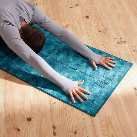 Fitness Yoga Mat (8mm) Jungle Blue Print - Kimjaly