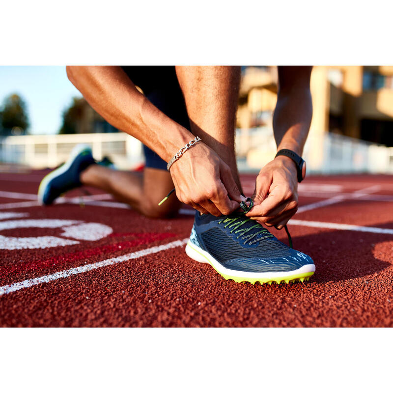 ATLETIEKSCHOENEN TRAINING TRACK BLAUW/GEEL