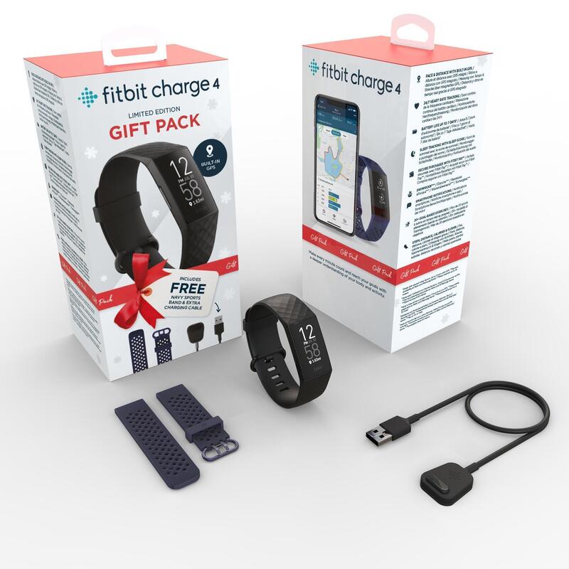 Fitness náramek Fitbit Charge 4 černý vánoční edice