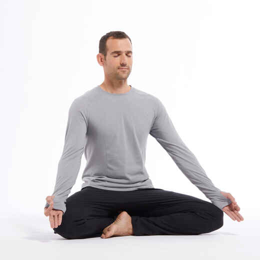 
      Seamless Long-Sleeved Gentle Yoga T-Shirt - Grey
  