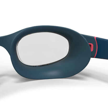 Plaukimo akiniai skaidriais stiklais „Soft“, L dydžio, mėlynos, rožinės spalvos