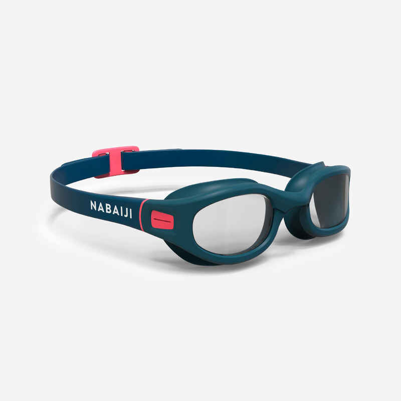 نظارة سباحة  SOFT - مقاس L - عدسات شفافة - وردي وأزرق