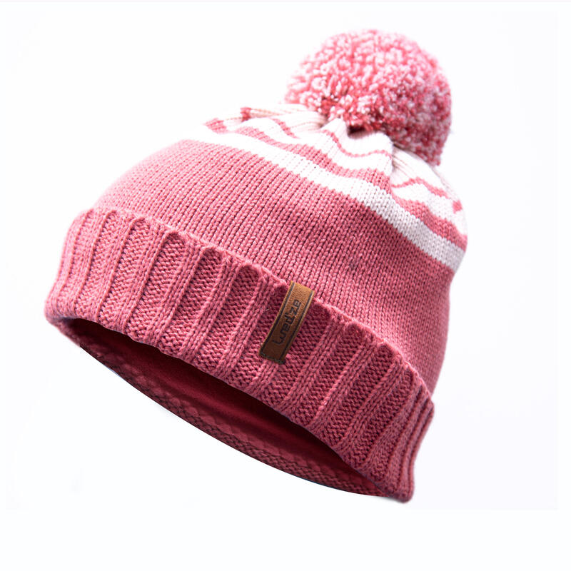 兒童滑雪帽GRAND NORD粉色條紋