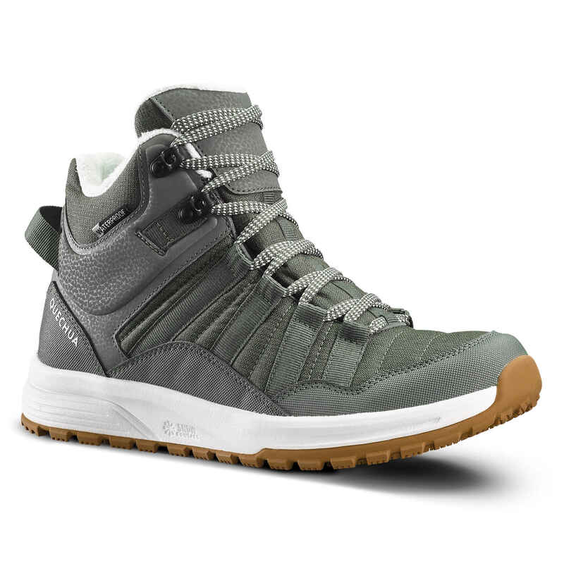 Wanderschuhe Winterwandern SH100 warm wasserdicht halbhoch Damen khaki Wanderschuhe Winterwandern SH100 warm wasserdicht halbhoch Damen khaki