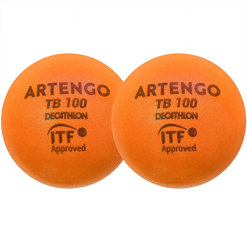 9cm Foam Tennis Ball TB100 Twin-Pack - Orange