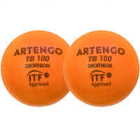 9cm Foam Tennis Ball TB100 Twin-Pack - Orange