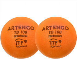 9cm Foam Tennis Ball TB100 Twin-Pack - Orange