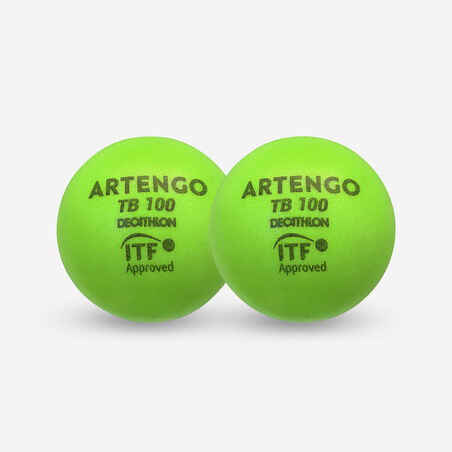 Pelotas de tenis de espuma x 2 unidades - Artengo Tb100 verde