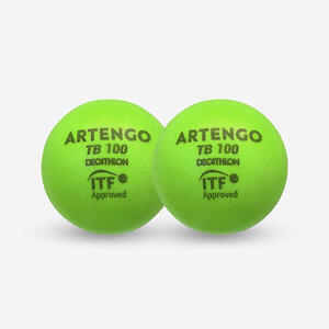 Pelota de tenis espuma Artengo TB100 x2 9 cm verde