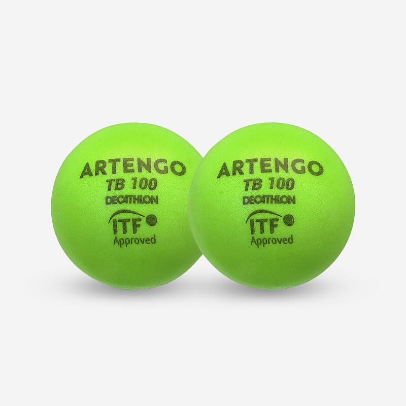 Tennisball TB100 Schaumstoff 2er-Pack, 9 cm grün