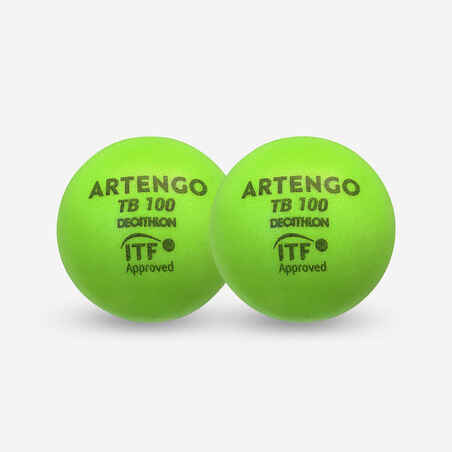 Tennisball TB100 Schaumstoff 2er-Pack, 9 cm grün