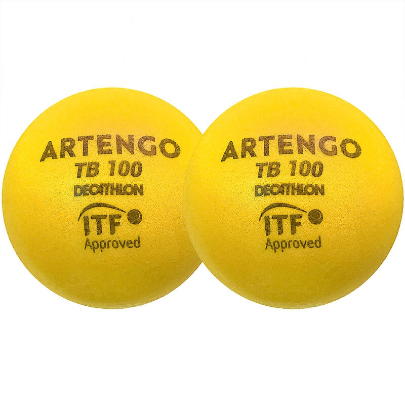 Tennisball TB100 Schaumstoff 2er-Pack 9 cm gelb